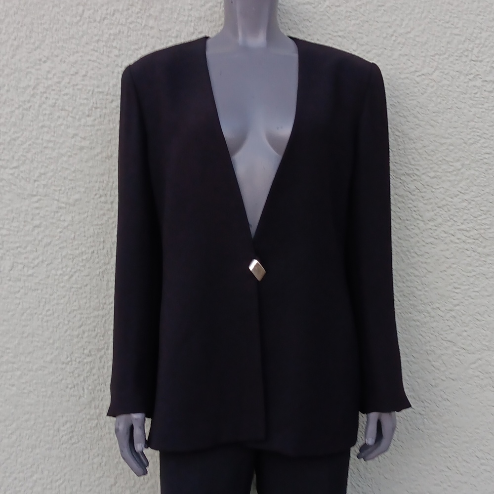 PSI LADIES VINTAGE BLACK (1) SILVER BUTTON LUXURY BLAZER (USA)